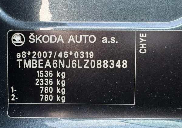 Skoda Fabia cena 47900 przebieg: 89082, rok produkcji 2020 z Witnica małe 407